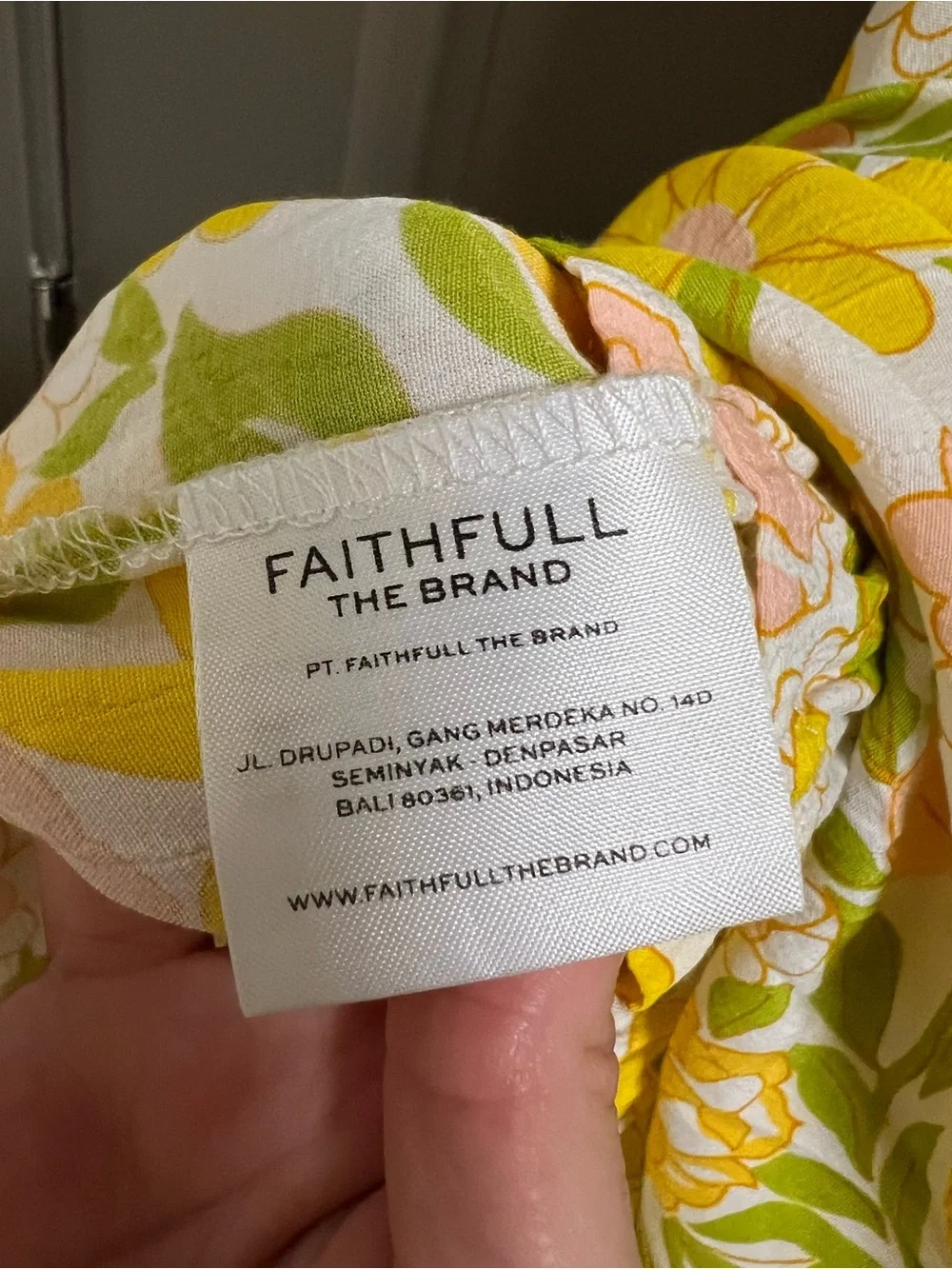 Faithfull The Brand Nora Floral Crepe Midi Dress Size 4 Small Yellow